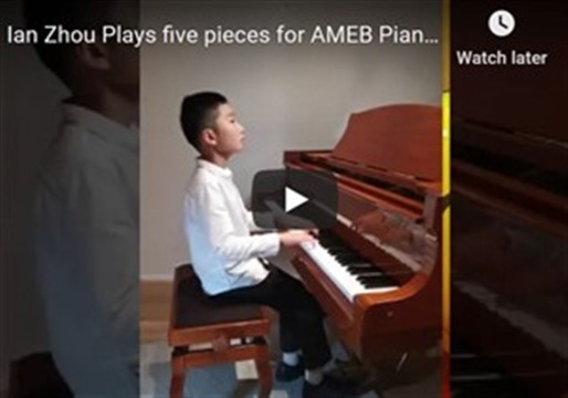 Ian Zhou Plays five pieces for AMEB Piano Grade 6 Exam.